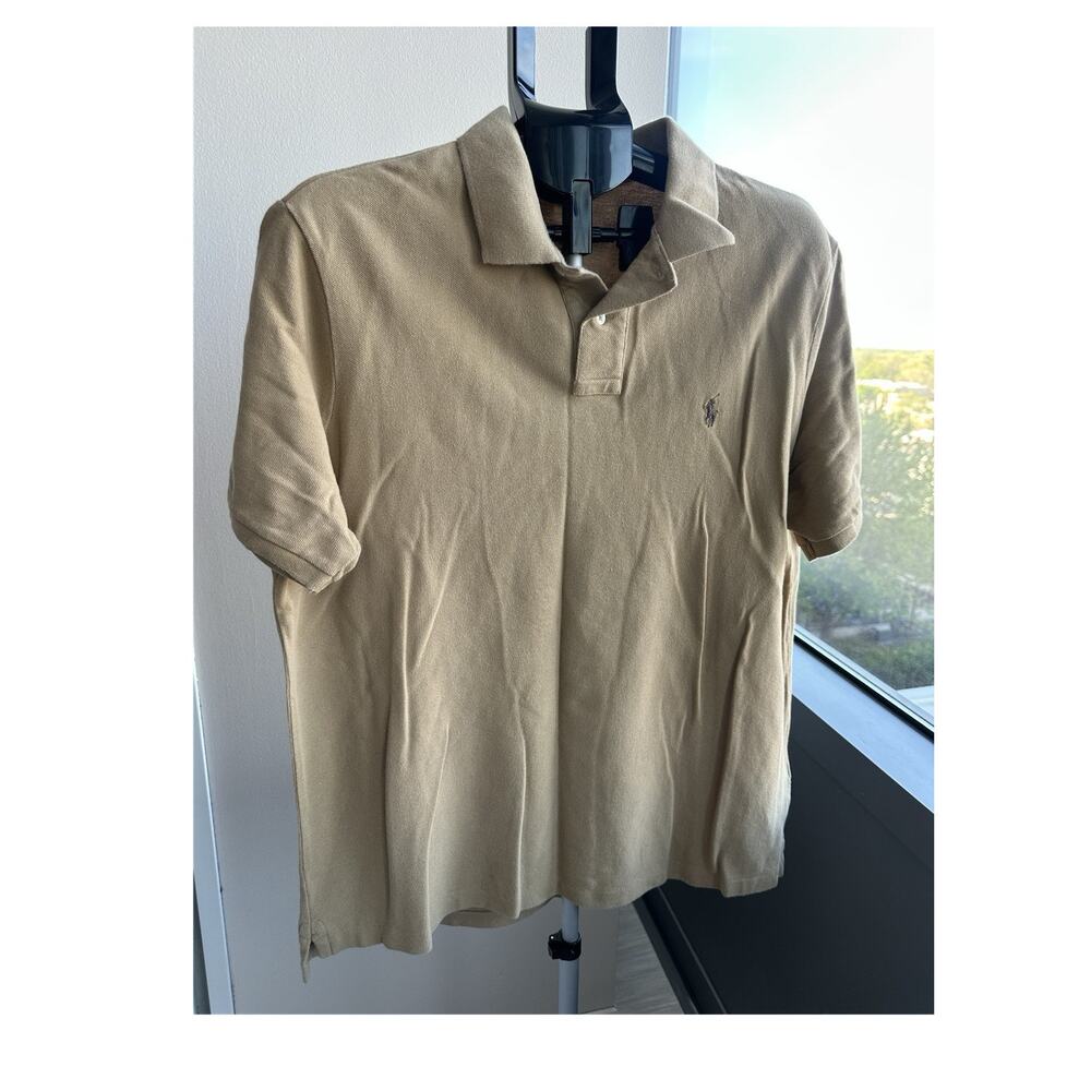 Polo Ralph Lauren Classic Fit Polo Men's Beige Short Sleeve Logo Size L